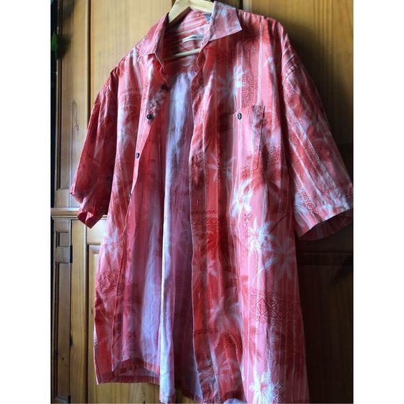 Campia Moda Button-Up Mens palms  Hawaiian Camp Shirt Coconut Button Size XXL - Picture 3 of 12